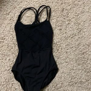 Beautiful Mirella black camisole leotard.